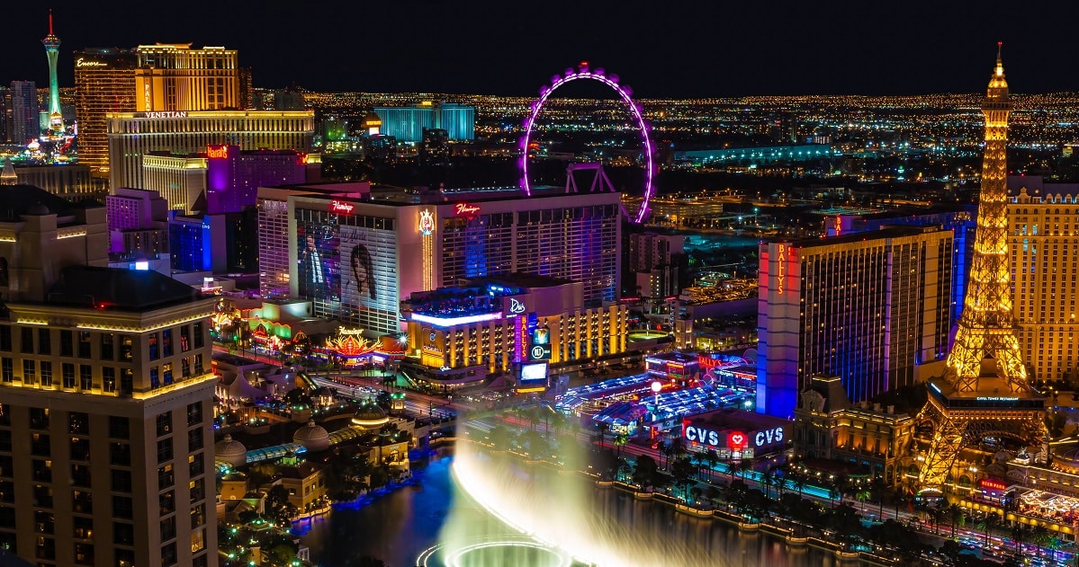 Las Vegas strip in Nevada at night